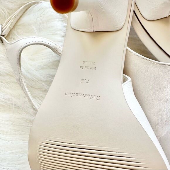 Reformation Adut Cutout Leather Sandals Heels in White Size 7.5 - Picture 9 of 9